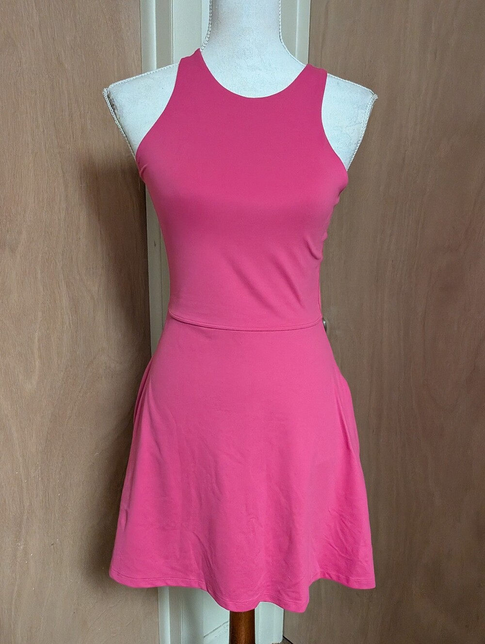 Athleta Conscious Dress Pink Fit & Flare Racerback Athletic Dress SP